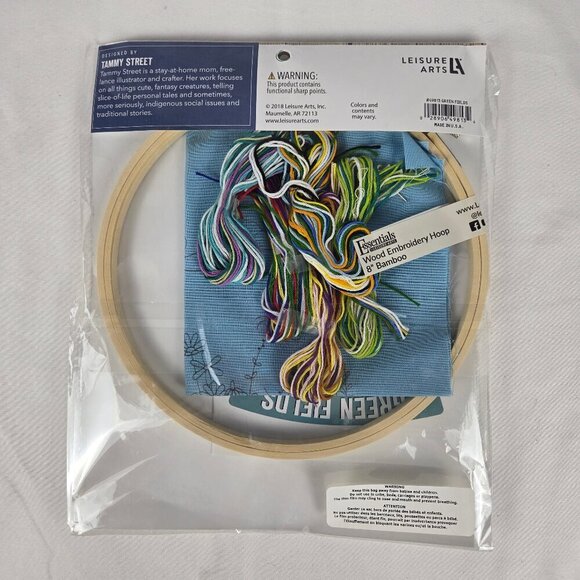 Leisure Arts "Green Fields" 24 Piece Embroidery Project with Hoop NWT - Picture 4 of 6